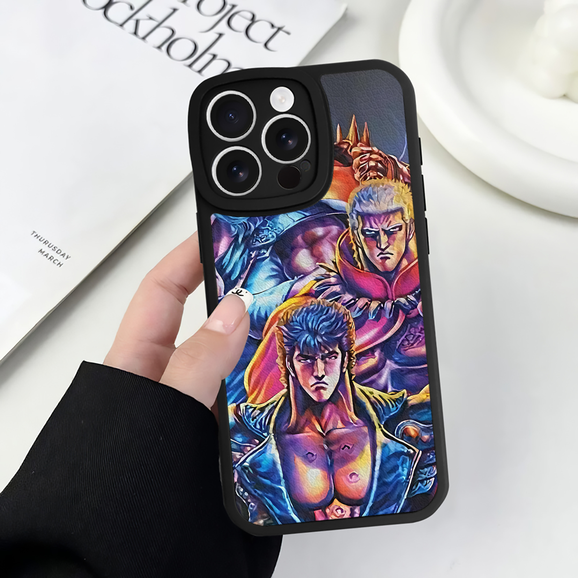 （画像用） 北斗の拳 Fist of the North Star 【iPhone 16シリーズ対応】シリコンスマホケース（レザー調） 材質：シリコン